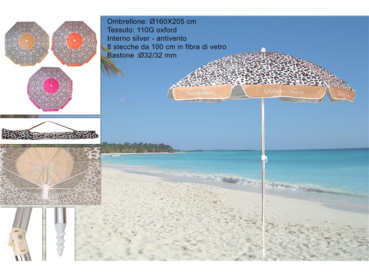 OMBREL.FIBRA VET.ALL.ANTIV.MACUL.100/832 - Summer > Arredo E Attrezzature Da Esterno > Ombrelloni Spiaggia - Ingrosso B2B Magazzini Scatigna