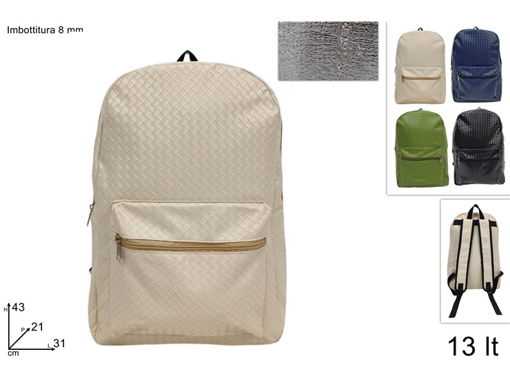 ZAINO FRIGO C/TASCA EFF.PELLE Lt.13 2528 - Summer > Borse E Accessori Da Spiaggia > Borse Frigo E Zaini - Ingrosso B2B Magazzini Scatigna