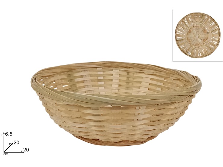 CESTINO TONDO NATURALE Cm.206.5 HX5122 - Confezionamento > Ceste Vimini > Piccole - Ingrosso B2B Magazzini Scatigna
