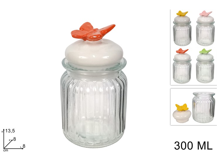 BARATTOLO VET.C/TAPPO FARFALLA Ml300 4C. - Everyday > Cucina > Contenitori E Conservazione - Ingrosso B2B Magazzini Scatigna