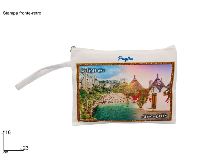 BUSTINA BEAUTY BIANC.PUGLIA C/SCEN.2316 - Summer > Borse E Accessori Da Spiaggia > Borse Mare - Ingrosso B2B Magazzini Scatigna