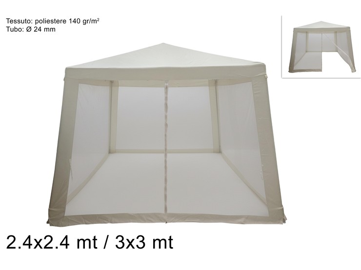 GAZEBO ECRU' POLIS.Mt.2,42,4 24 Gr.140 - Summer > Arredo E Attrezzature Da Esterno > Gazebo - Ingrosso B2B Magazzini Scatigna