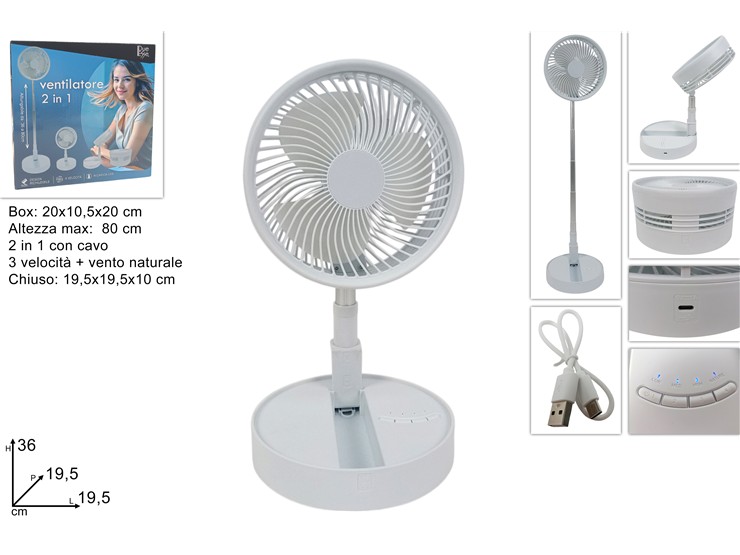 VENTILATORE C/BASTONE TELESC.RIC.2IN1 31 - Elettrodomestici > Ventilatori > Ventilatori Piantana - Ingrosso B2B Magazzini Scatigna