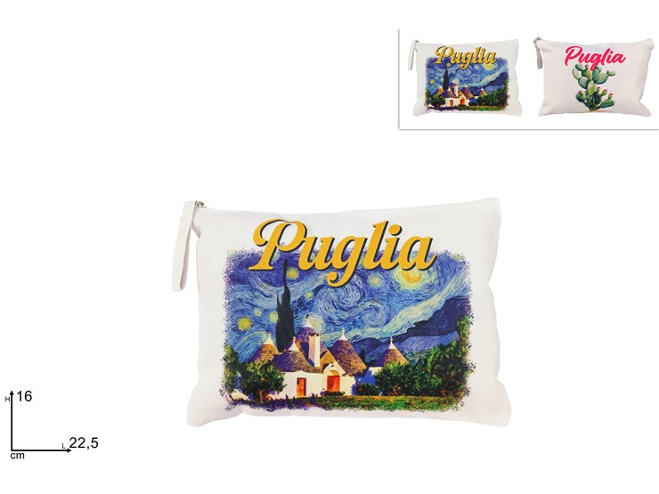 BUSTINA BEAUTY BIANC.PUGLIA C/SCEN.2216 - Summer > Borse E Accessori Da Spiaggia > Borse Mare - Ingrosso B2B Magazzini Scatigna