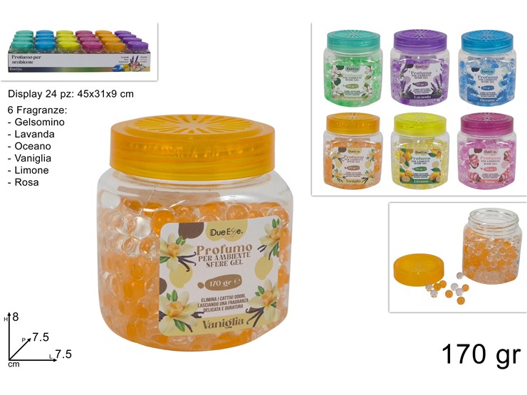 DEODOR.AMBIENTE PALLINE GEL 6FRAGR.Gr170 - Detersivi Saponi E Ambiente > Profumazione Ambiente > Deo Ambiente - Ingrosso B2B Magazzini Scatigna