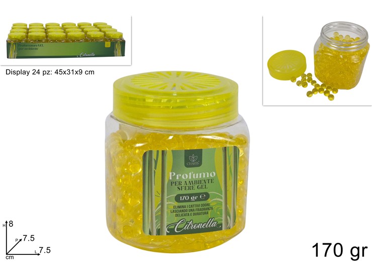 DEODOR.AMBIENTE PALLINE GEL CITRON.Gr170 - Detersivi Saponi E Ambiente > Profumazione Ambiente > Deo Ambiente - Ingrosso B2B Magazzini Scatigna