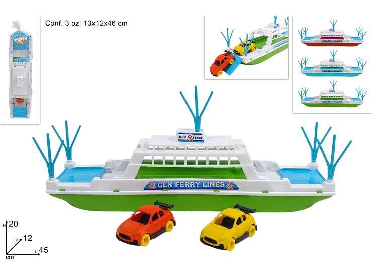 TRAGHETTO MARE C/2 AUTO 3COL.CLK-441 - Summer > Tempo Libero E Giochi > Giochi Mare - Ingrosso B2B Magazzini Scatigna
