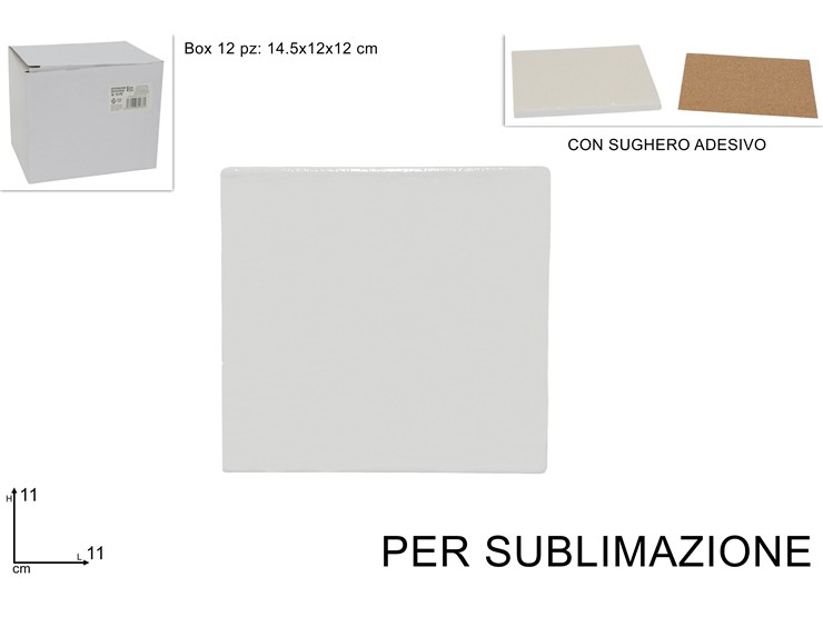 DECOUPAGE CERAMICA QUAD.C/SUGHERO Cm11 - Scuola Ufficio > Decoupage > Varie - Ingrosso B2B Magazzini Scatigna