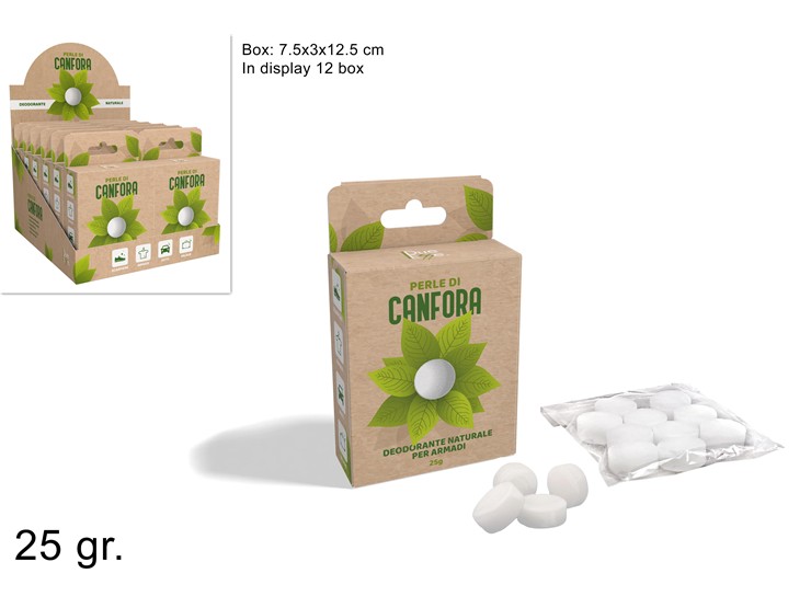 PALLINE DI CANFORA Gr.25 IN BOX LCZ-25 - Detersivi Saponi E Ambiente > Profumazione Ambiente > Granuli Profumati - Ingrosso B2B Magazzini Scatigna