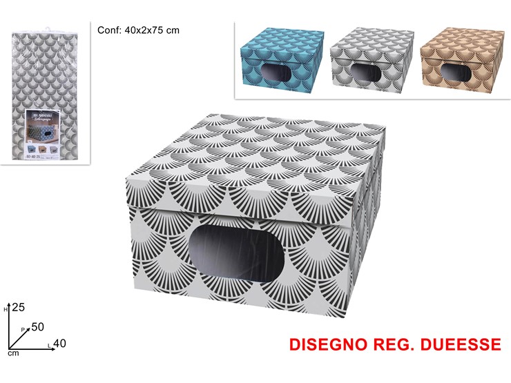 BOX ABITI IN PVC 504025 3COL.01-MEDIUM - Everyday > Everyday > Contenitori E Organizzazione - Ingrosso B2B Magazzini Scatigna