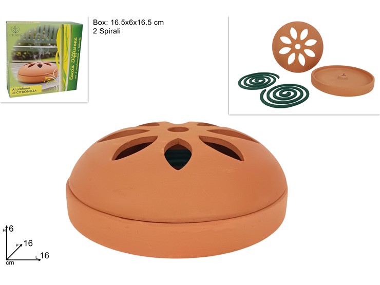 COCCIO CON 2 PROFUMATORI Cm.16 YWA971A - Summer > Citronella E Fiaccole > Citronella - Ingrosso B2B Magazzini Scatigna