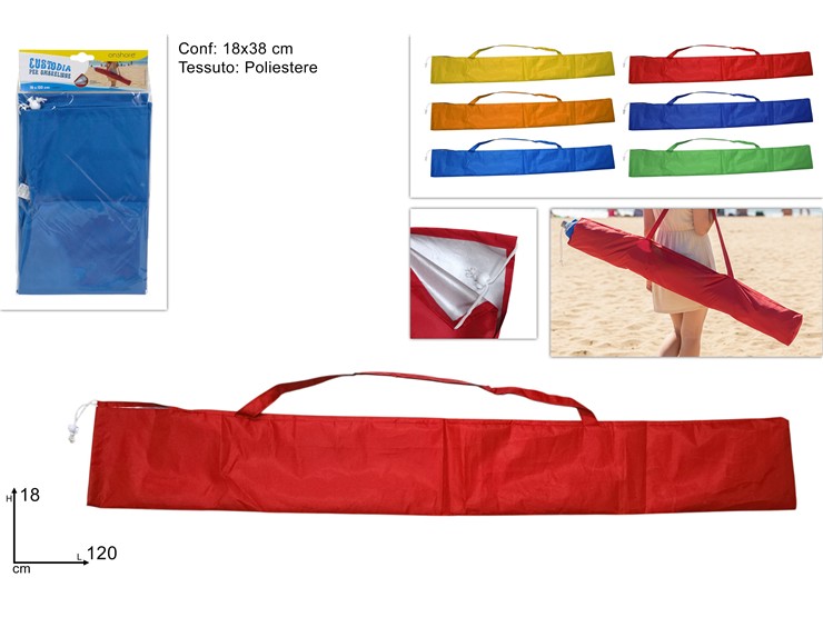 FODERO OMBRELLONE Cm.120 6COL.31709/POL - Summer > Tempo Libero E Giochi > Spiaggia Campeggio - Ingrosso B2B Magazzini Scatigna