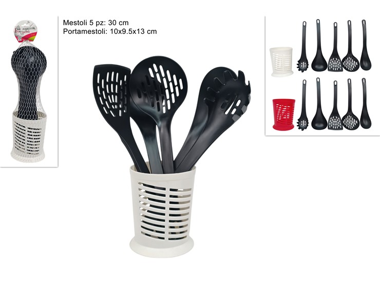 MESTOLI IN PLASTICA Pz5 C/P/MESTOLI DP65 - Everyday > Cucina > Utensili Da Cucina - Ingrosso B2B Magazzini Scatigna
