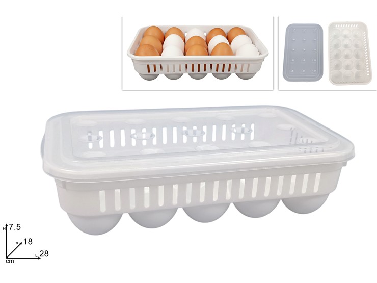 CONTENITORE 15 UOVA IN PLASTICA VC-722 - Everyday > Cucina > Contenitori E Conservazione - Ingrosso B2B Magazzini Scatigna
