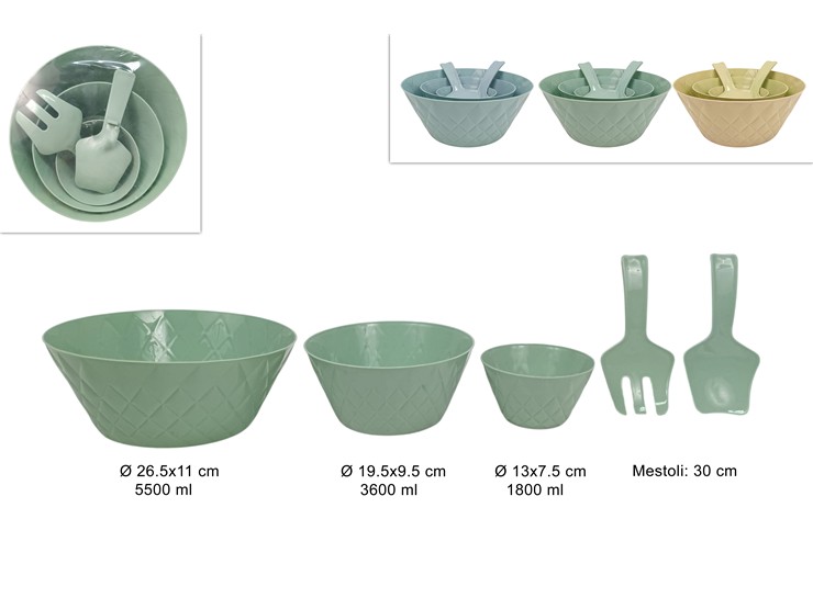 COPPE 3MISURE C/MESTOLI 3COLORI 60123-1 - Everyday > Cucina > Contenitori E Conservazione - Ingrosso B2B Magazzini Scatigna