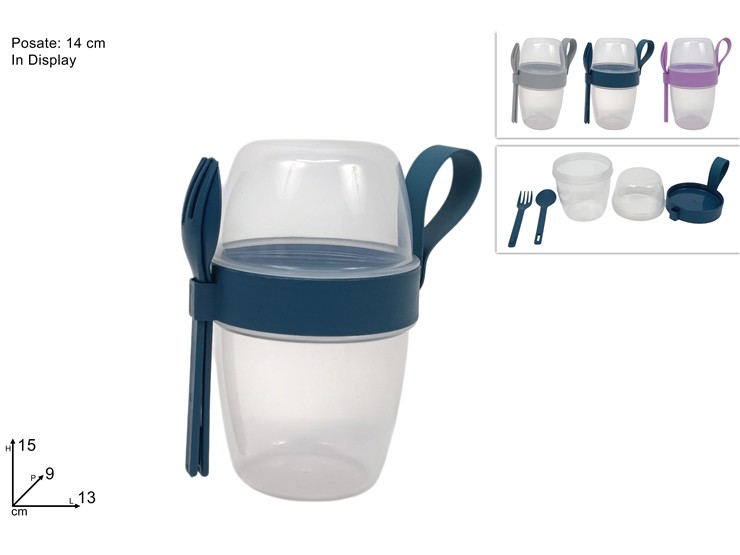 PORTA YOGURT E CEREALI 2SC.C/POSATE81151 - Everyday > Cucina > Contenitori E Conservazione - Ingrosso B2B Magazzini Scatigna