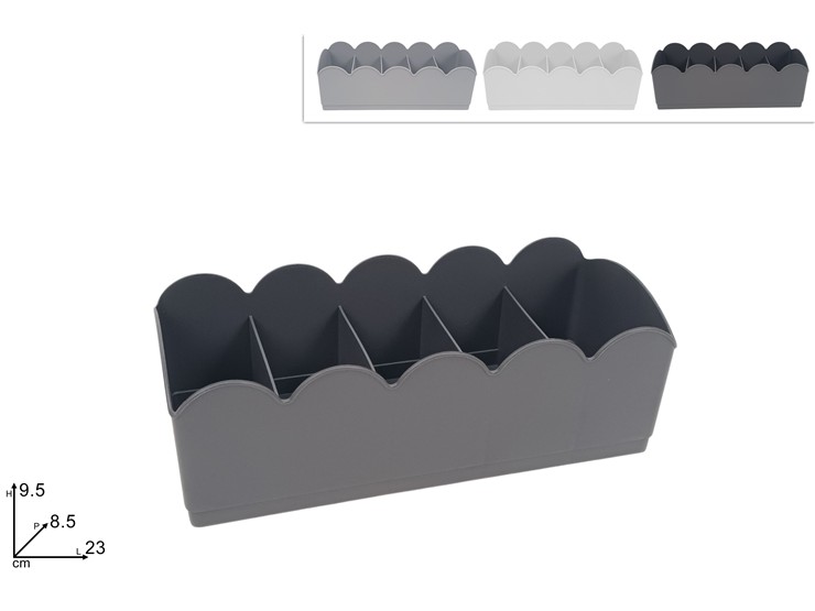 ORGANIZER 5 SCOMPARTI 3COL. 50825 - Everyday > Everyday > Contenitori E Organizzazione - Ingrosso B2B Magazzini Scatigna
