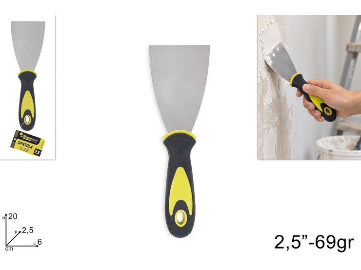 SPATOLA C/MANICO IN GOMMA 2.5  F2450E - Ferramenta Utensili > Attrezzi E Utensili Manuali > Muratore - Ingrosso B2B Magazzini Scatigna