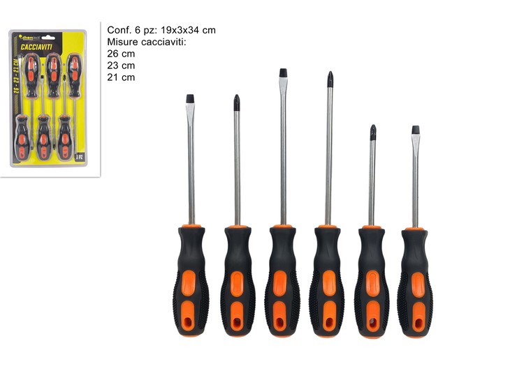CACCIAVITE SET Pz.6 F2449K - Ferramenta Utensili > Attrezzi E Utensili Manuali > Cacciaviti - Ingrosso B2B Magazzini Scatigna