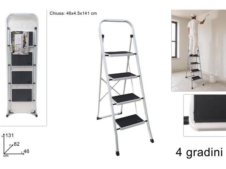 SCALA RICHIUDIBILE 4 GRADINI F2435C - Ferramenta Utensili > Scale - Ingrosso B2B Magazzini Scatigna