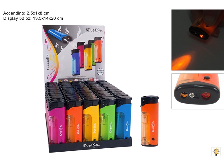 ACCENDINO FIAMMA C/LUCE COLORATA 4082253 - Everyday > Cucina > Utensili Da Cucina - Ingrosso B2B Magazzini Scatigna