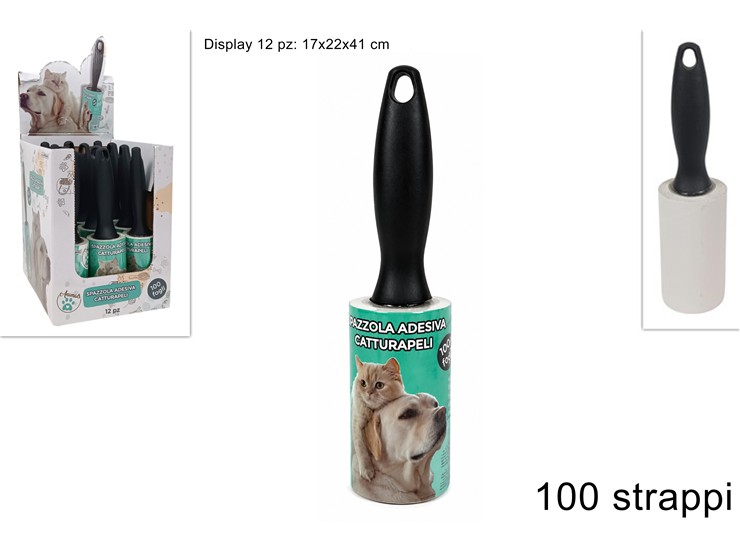 SPAZZOLA ADESIVA CATTURA PELI 100STR.861 - Pulizia > Cura Delle Superfici > Spazzoloni - Ingrosso B2B Magazzini Scatigna