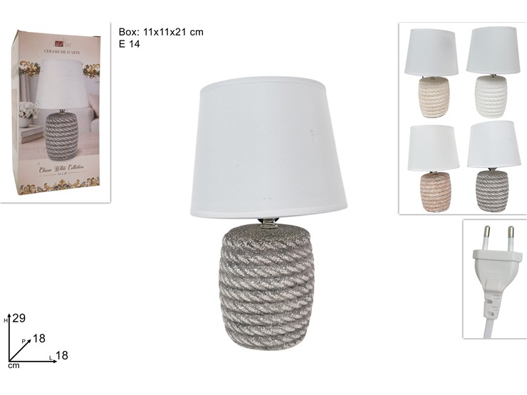 LUME CERAM.FANT.CORDA 4COL.Cm.29 5287 - Everyday > Complementi Arredo > Illuminazione - Ingrosso B2B Magazzini Scatigna