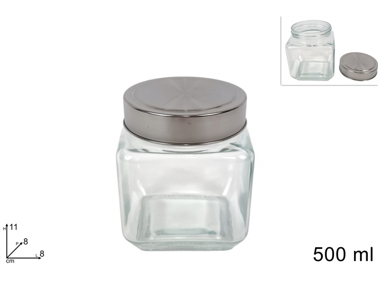 BARATTOLO VETRO C/TAPPO METALLO Ml.500 3 - Everyday > Cucina > Contenitori E Conservazione - Ingrosso B2B Magazzini Scatigna