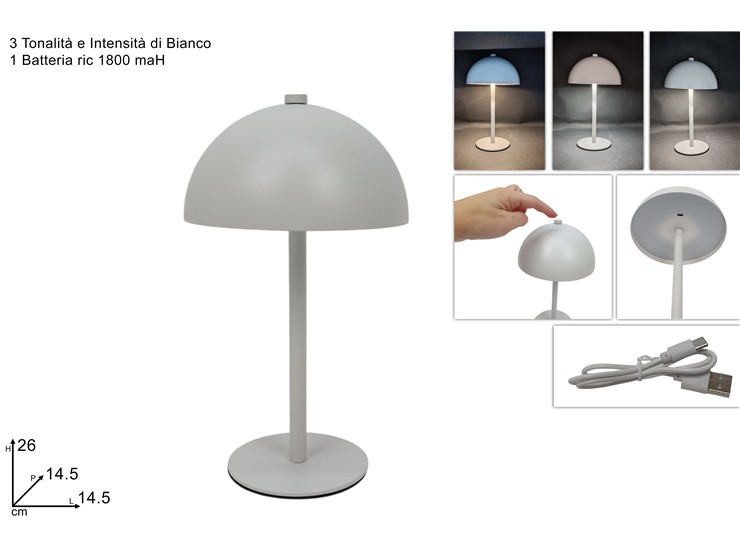 LAMPADA METALLO BIANCO RICAR.3TON.BIAN02 - Everyday > Complementi Arredo > Illuminazione - Ingrosso B2B Magazzini Scatigna
