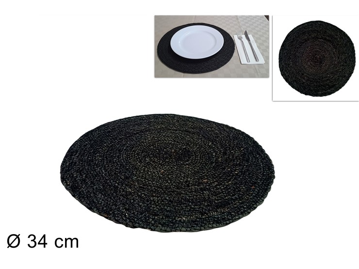 TOVAGLIETTA CORDA TONDA NERA Cm.34 621 - Everyday > Tavola > Tovaglie E Accessori - Ingrosso B2B Magazzini Scatigna
