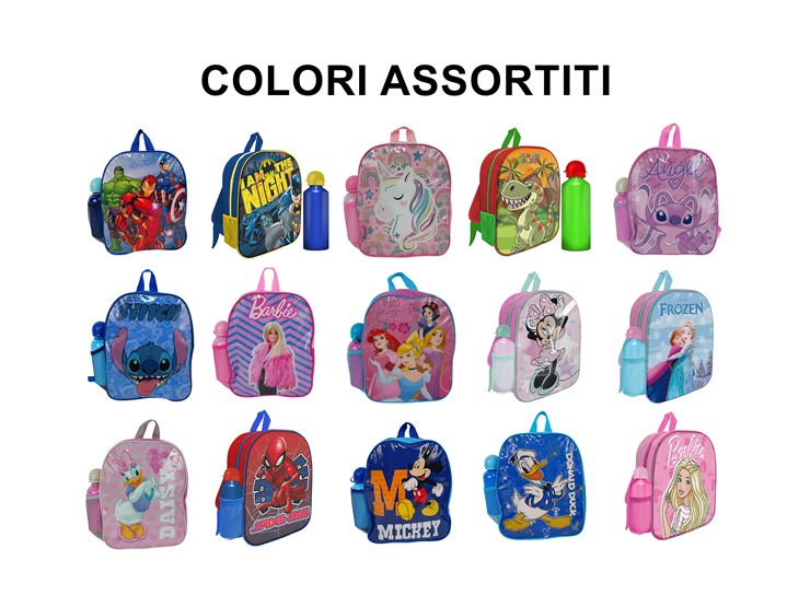 ZAINO C/BORRACCIA BASIC ASS.PVC Cm.30 - Scuola Ufficio > Zaini Borse E Borsoni > Zaini - Ingrosso B2B Magazzini Scatigna