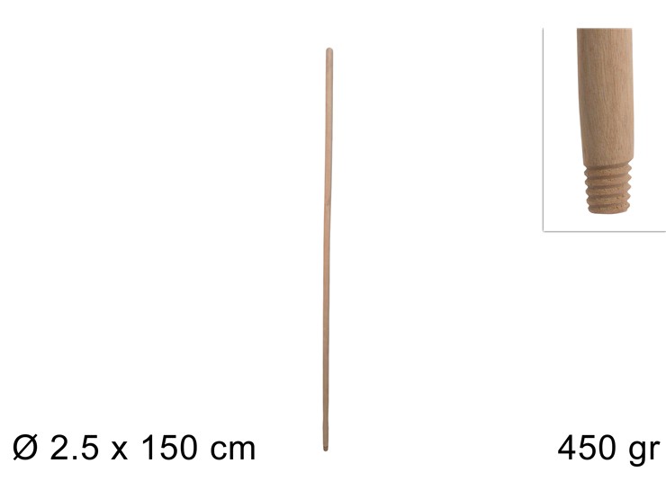 BASTONE LEGNO Cm.150 Gr.450 ONT7164Z - Pulizia > Cura Delle Superfici > Manico Scope - Ingrosso B2B Magazzini Scatigna
