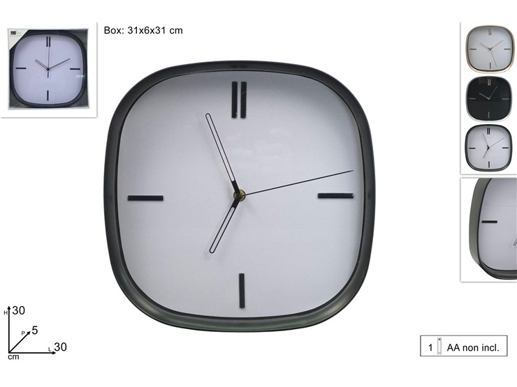 OROLOGIO DA PARETE 3ASS.130-2511034/35/3 - Everyday > Complementi Arredo > Orologi - Ingrosso B2B Magazzini Scatigna