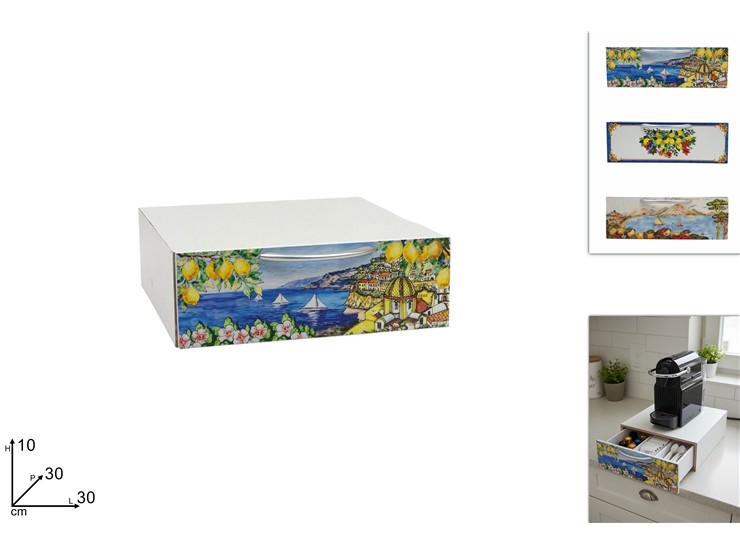 CASSETTO LEGNO P/CIALDE DEC.LIMONI 51101 - Everyday > Complementi Arredo > Decorazioni E Atmosfera - Ingrosso B2B Magazzini Scatigna