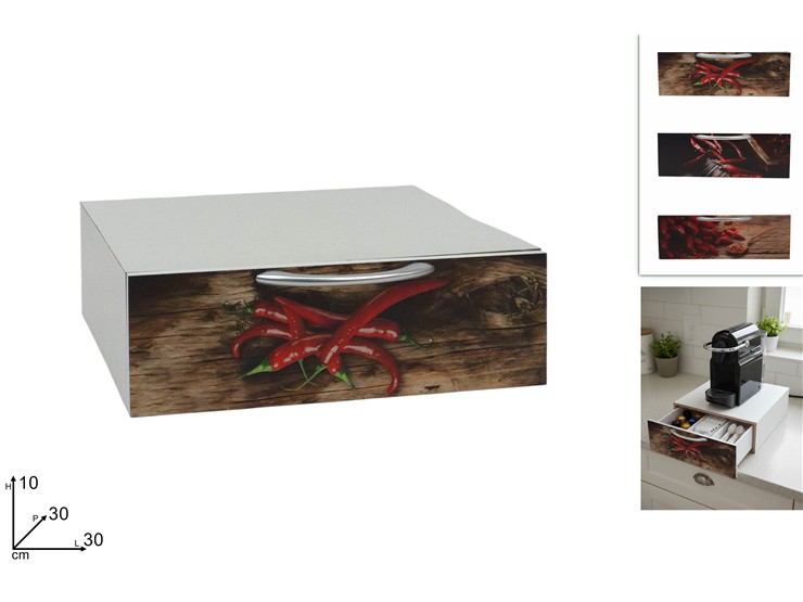 CASSETTO LEGNO P/CIALDE PEPERONCINI51102 - Everyday > Cucina > Contenitori E Conservazione - Ingrosso B2B Magazzini Scatigna