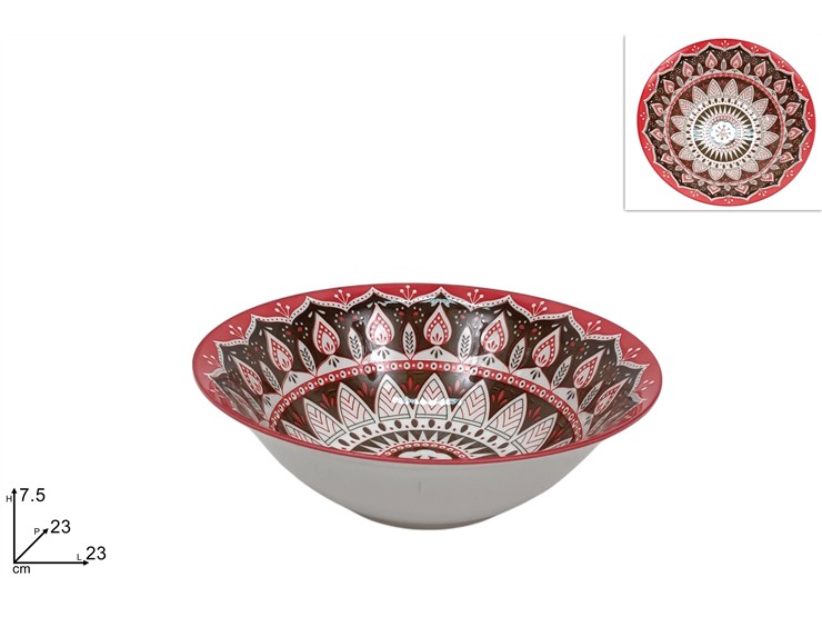 COPPA INSALATIERA DEC.FIORE PESCA Cm.23 - Everyday > Tavola > Servizio Piatti Ceramica - Ingrosso B2B Magazzini Scatigna