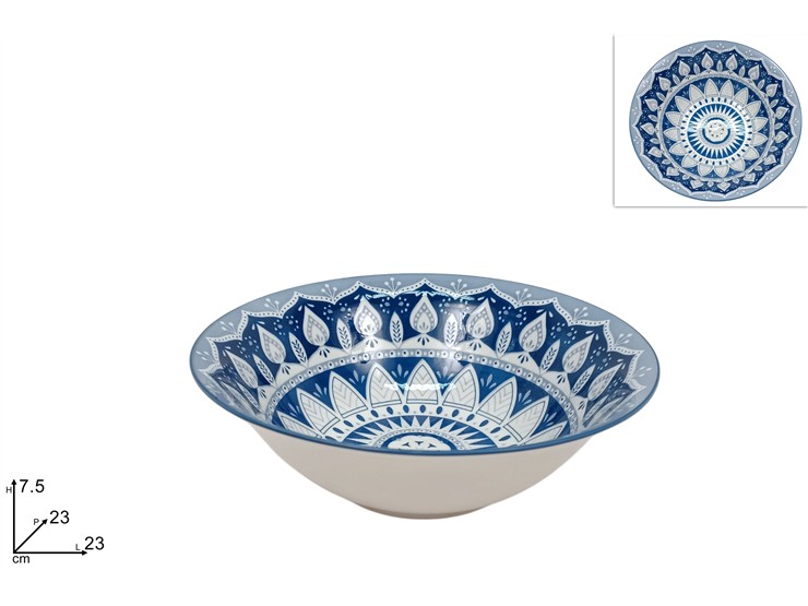 COPPA INSALATIERA DEC.FIORE CELESTECm.23 - Everyday > Tavola > Servizio Piatti Ceramica - Ingrosso B2B Magazzini Scatigna