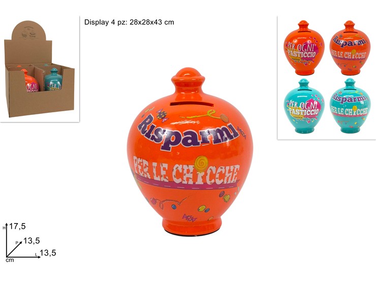 SALVADANAIO C/FRASE 2ASS.2COL.12840-4-74 - Everyday > Everyday > Accessori Per La Casa - Ingrosso B2B Magazzini Scatigna