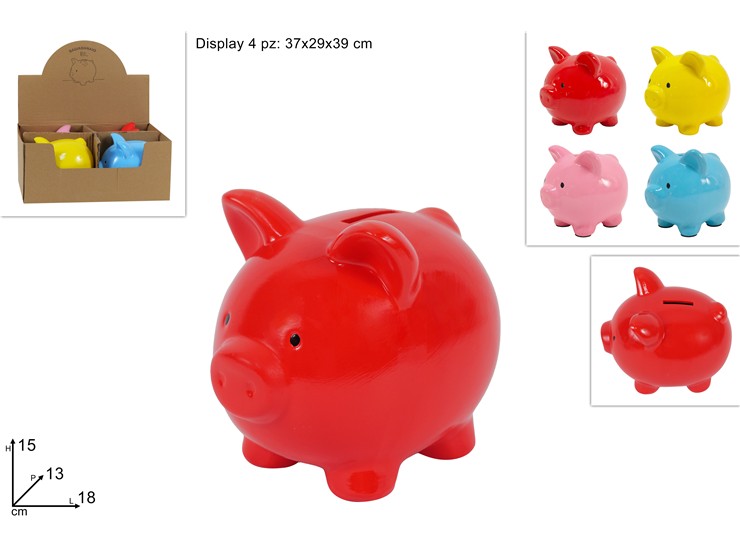 SALVADANAIO MAIALINO Cm.18 4C.03X387-6P - Everyday > Everyday > Accessori Per La Casa - Ingrosso B2B Magazzini Scatigna