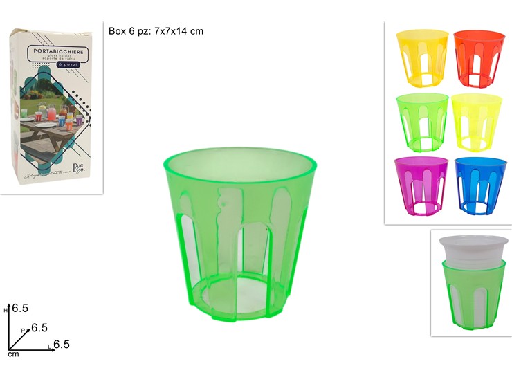 PORTABICCHIERI PLASTICA SET Pz.6 2025327 - Everyday > Tavola > Portabicchieri - Ingrosso B2B Magazzini Scatigna
