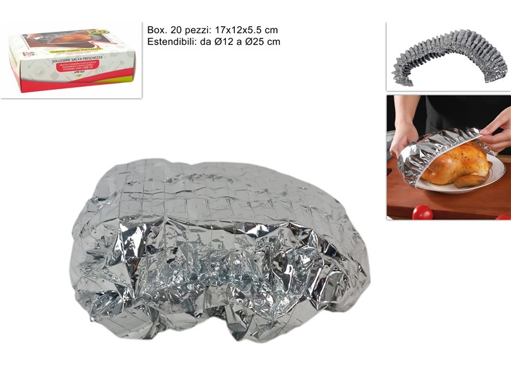 CUFFIE COPRICIBO ALLUMINIO Pz.20 2025362 - Everyday > Cucina > Contenitori E Conservazione - Ingrosso B2B Magazzini Scatigna