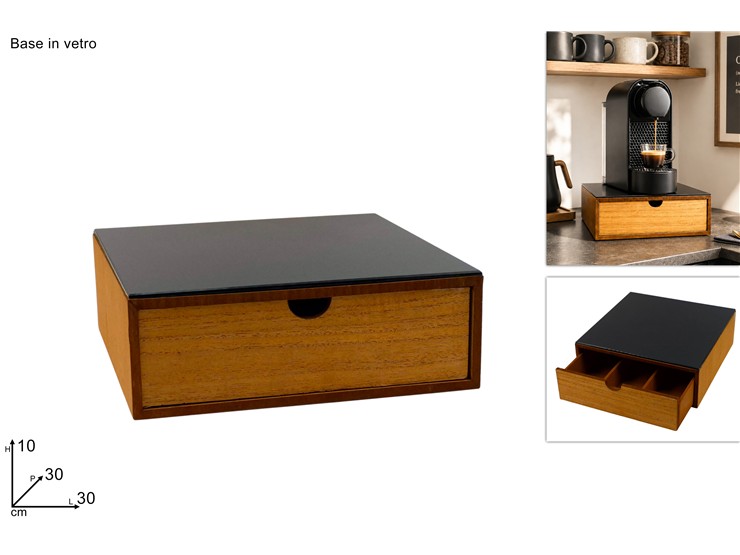 CASSETTO LEGNO P/CIALDE BASE VET.NERO 30 - Everyday > Cucina > Contenitori E Conservazione - Ingrosso B2B Magazzini Scatigna
