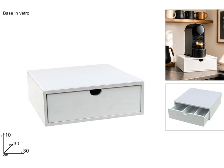 CASSETTO LEGNO P/CIALDE BASE VET.BIANCO - Everyday > Cucina > Contenitori E Conservazione - Ingrosso B2B Magazzini Scatigna