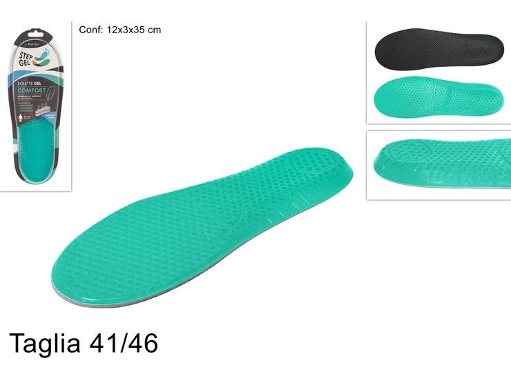 SOLETTE COMFORT GEL UOMO 41/46N.2 DL320 - Everyday > Accessori Scarpe > Solette - Ingrosso B2B Magazzini Scatigna