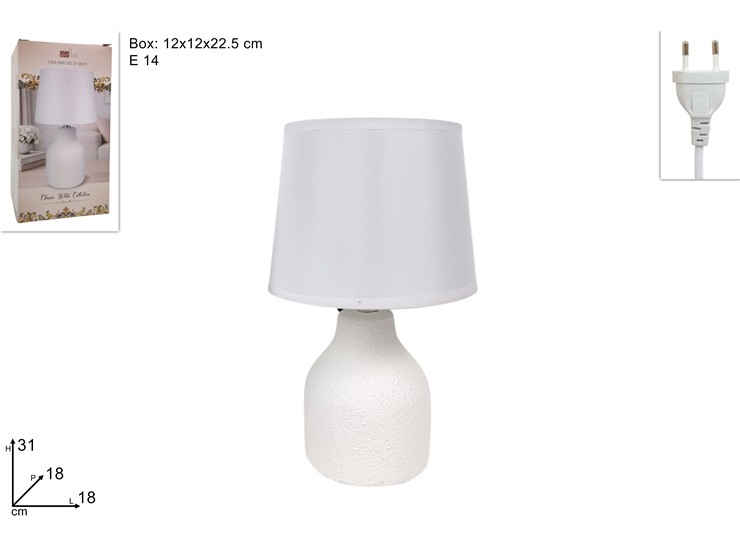 LUME CERAMICA BIANCO Cm.31 5253-WHITE - Everyday > Complementi Arredo > Illuminazione - Ingrosso B2B Magazzini Scatigna