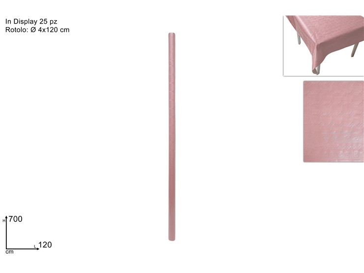 ROTOLO TOVAGLIA DAMAS.ROSA Cm.120700 - Party > Decorazioni E Tavola > Monouso E Riutilizzabili - Ingrosso B2B Magazzini Scatigna