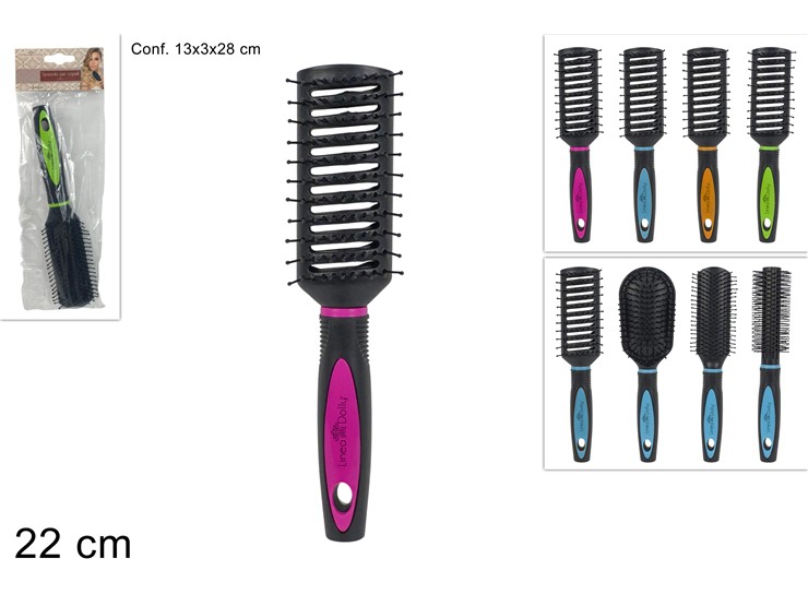 SPAZZOLA CAPELLI 4ASSORT.4COL.19311-1/2/ - Everyday > Cura Personale > Cura Del Corpo - Ingrosso B2B Magazzini Scatigna