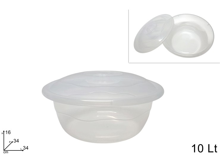 CONTENITORE TONDO C/TAPPO PLAS.Lt10 4210 - Everyday > Cucina > Contenitori E Conservazione - Ingrosso B2B Magazzini Scatigna