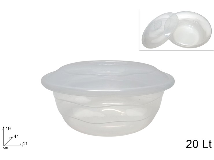 CONTENITORE TONDO C/TAPPO PLAS.Lt20 4220 - Everyday > Cucina > Contenitori E Conservazione - Ingrosso B2B Magazzini Scatigna