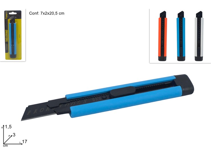 TAGLIERINO COL.ASS. 2026009 - Ferramenta Utensili > Attrezzi E Utensili Manuali > Cutter - Ingrosso B2B Magazzini Scatigna